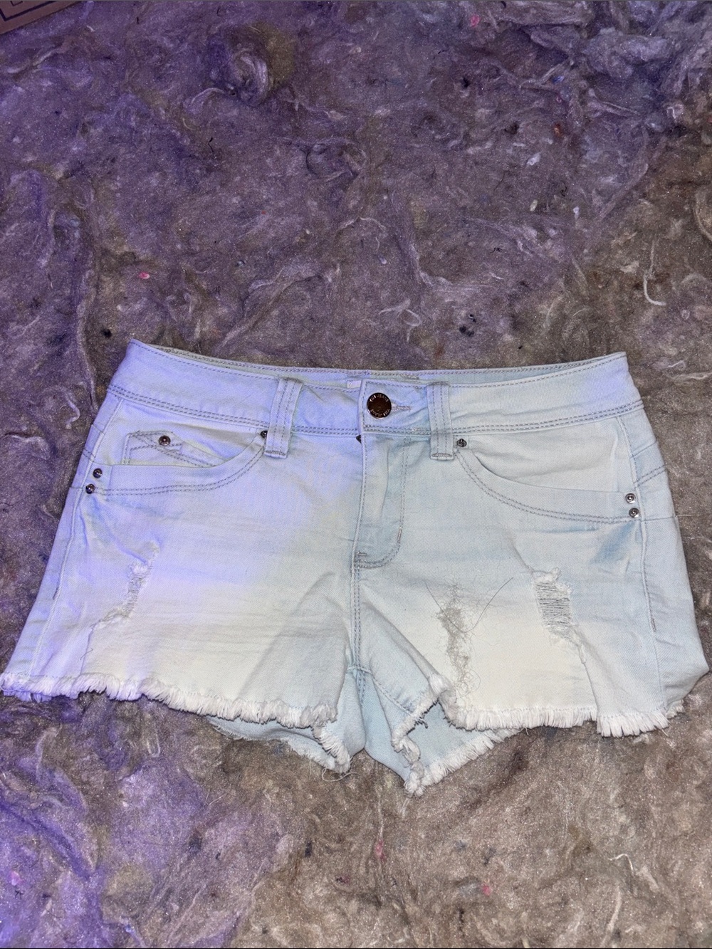Women’s Light Wash Distressed Denim Shorts